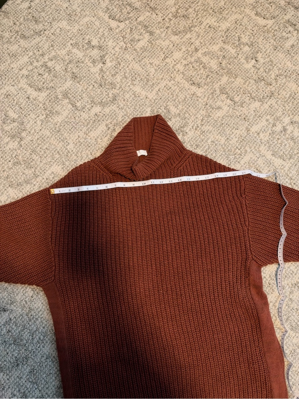 Poetry Rust Brown Oversized Turtleneck Chunky Knit Sweater - Picture 4 of 9
